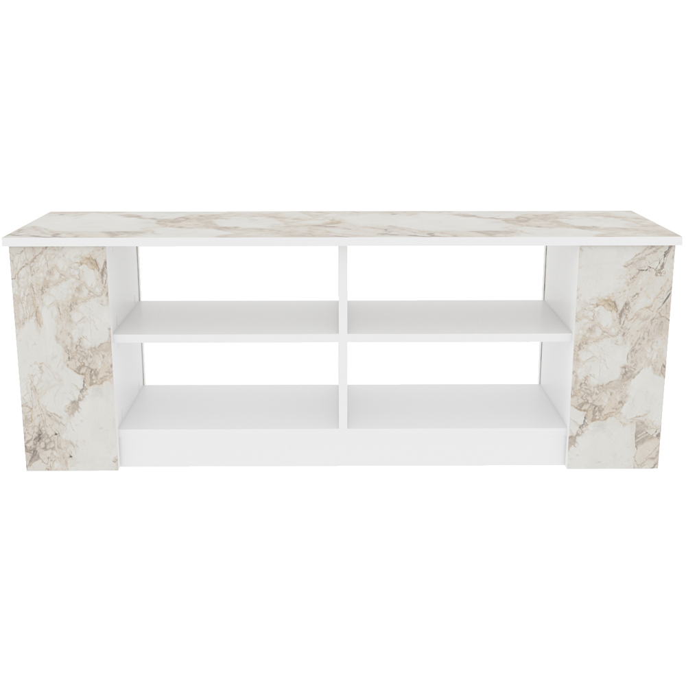 Decorotika Space 8 Shelf White Marble Effect TV Unit Image 3