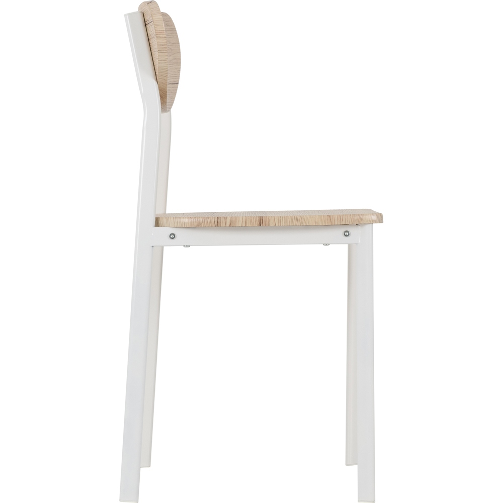 Seconique Riley Set of 2 White Light Oak Effect Veneer Dining Chair Image 4