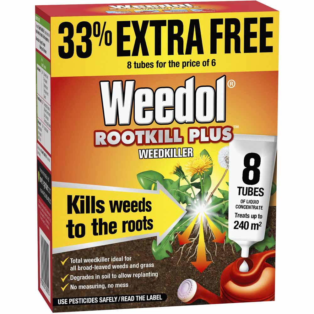 Weedol Rootkill Plus Weedkiller 8 Tubes Image 1