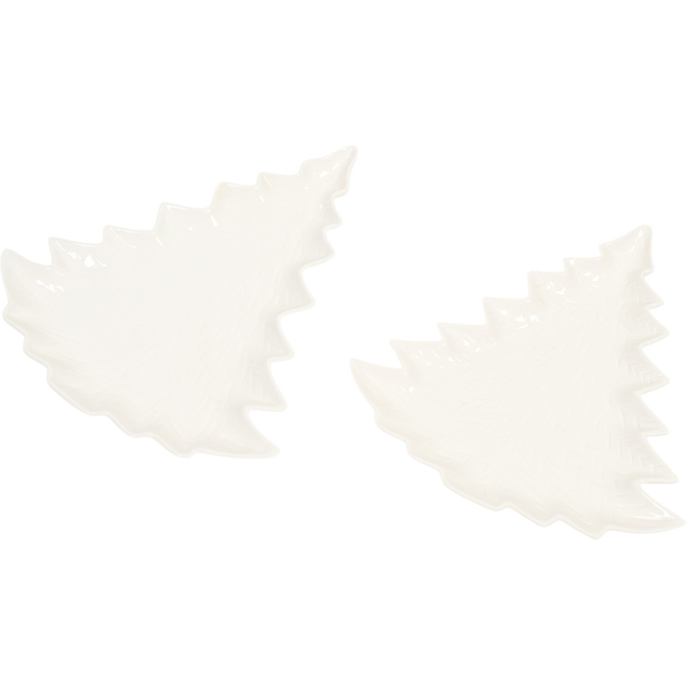 Pack of 2 Christmas Tree Platters White Image 6