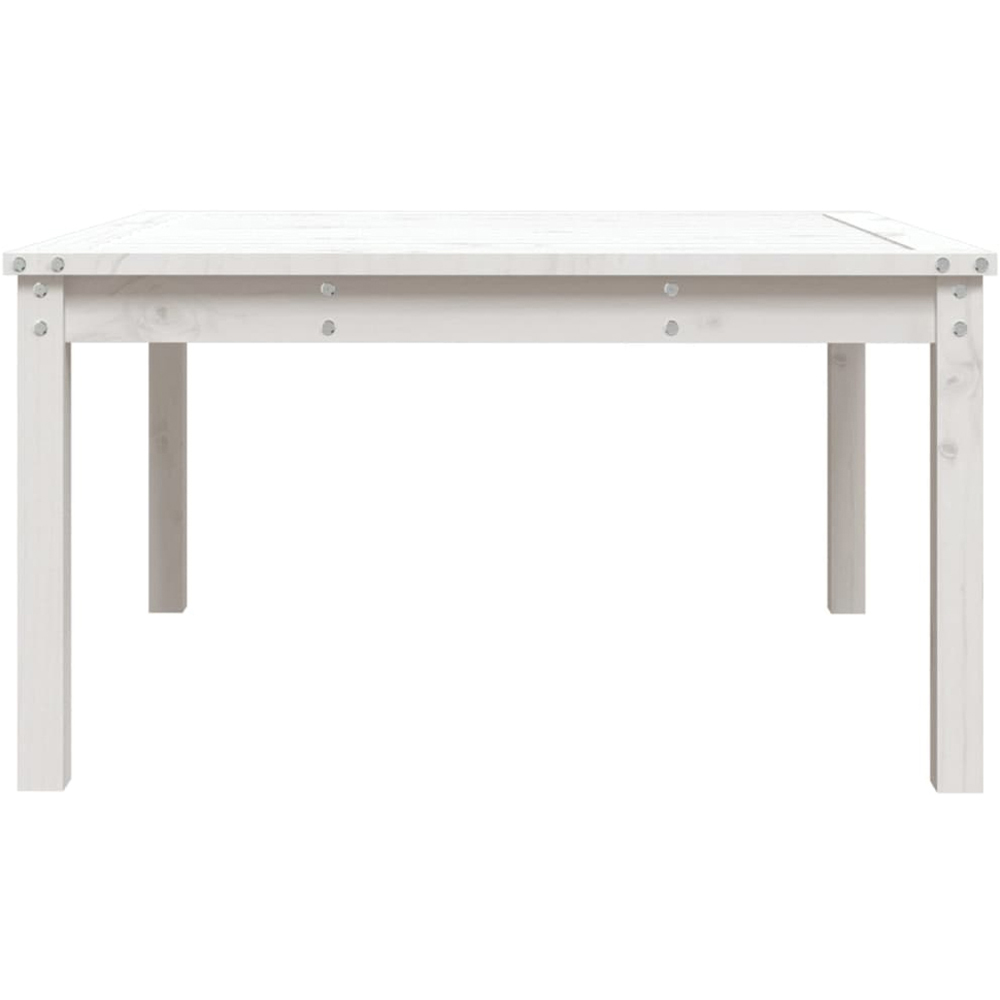 vidaXL White Solid Pine Wood Slatted Garden Table 82.5 x 82.5cm Image 4