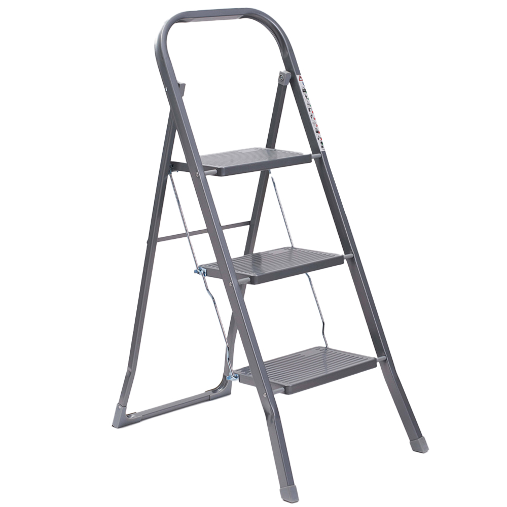 OurHouse 3 Tier Steel Step Ladder Image 1