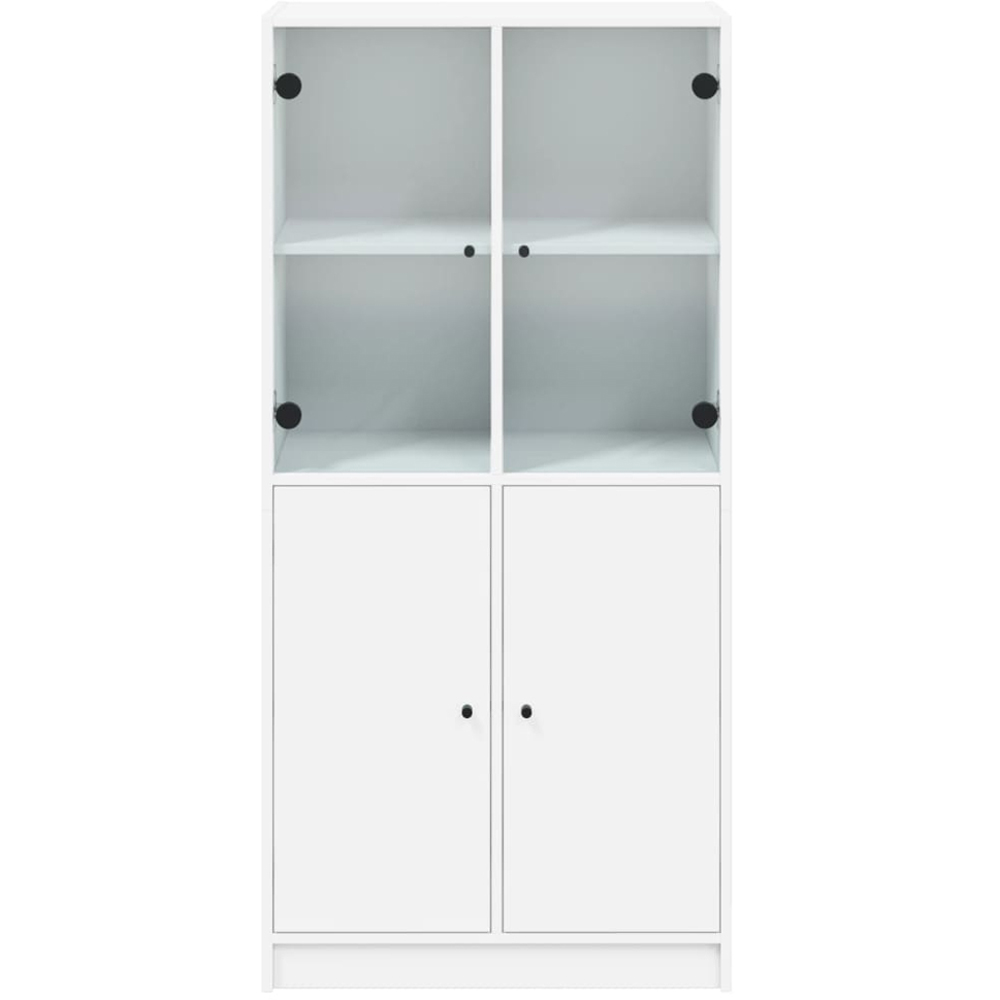 vidaXL 4 Door White Glass Highboard Image 5