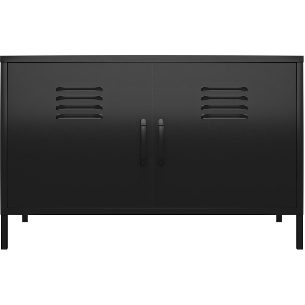 Dorel Mission District 2 Door 2 Shelf Black Metal Cabinet Image 3