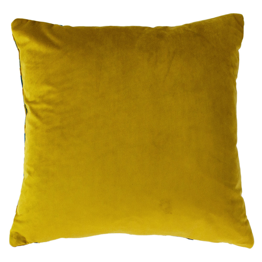 Paoletti Empire Teal and Gold Velvet Jacquard Cushion Image 3