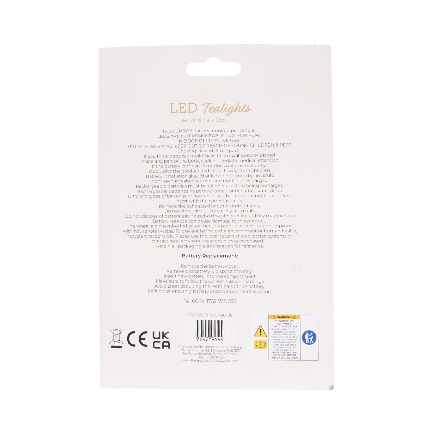 Set of 12 LED Tealights White Image 2