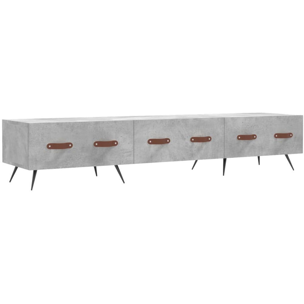vidaXL 3 Drawer Concrete Grey TV Cabinet Image 2