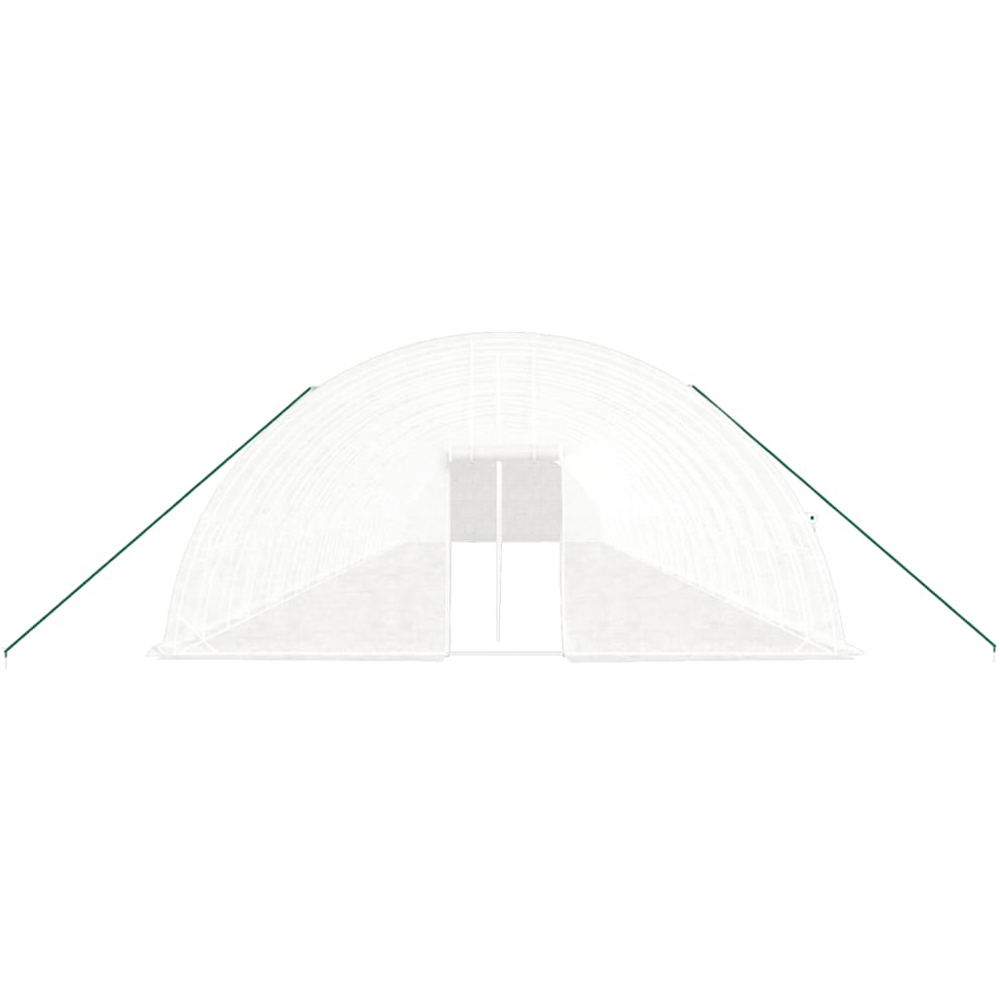vidaXL White Polyethylene Galvanised Steel Frame 78.7 x 19.6ft Greenhouse Image 3