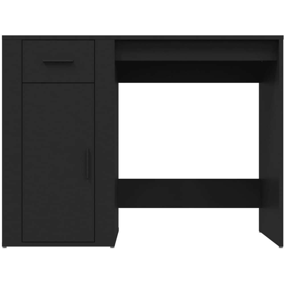 vidaXL Single Door Single Drawer Computer Desk Black Image 5