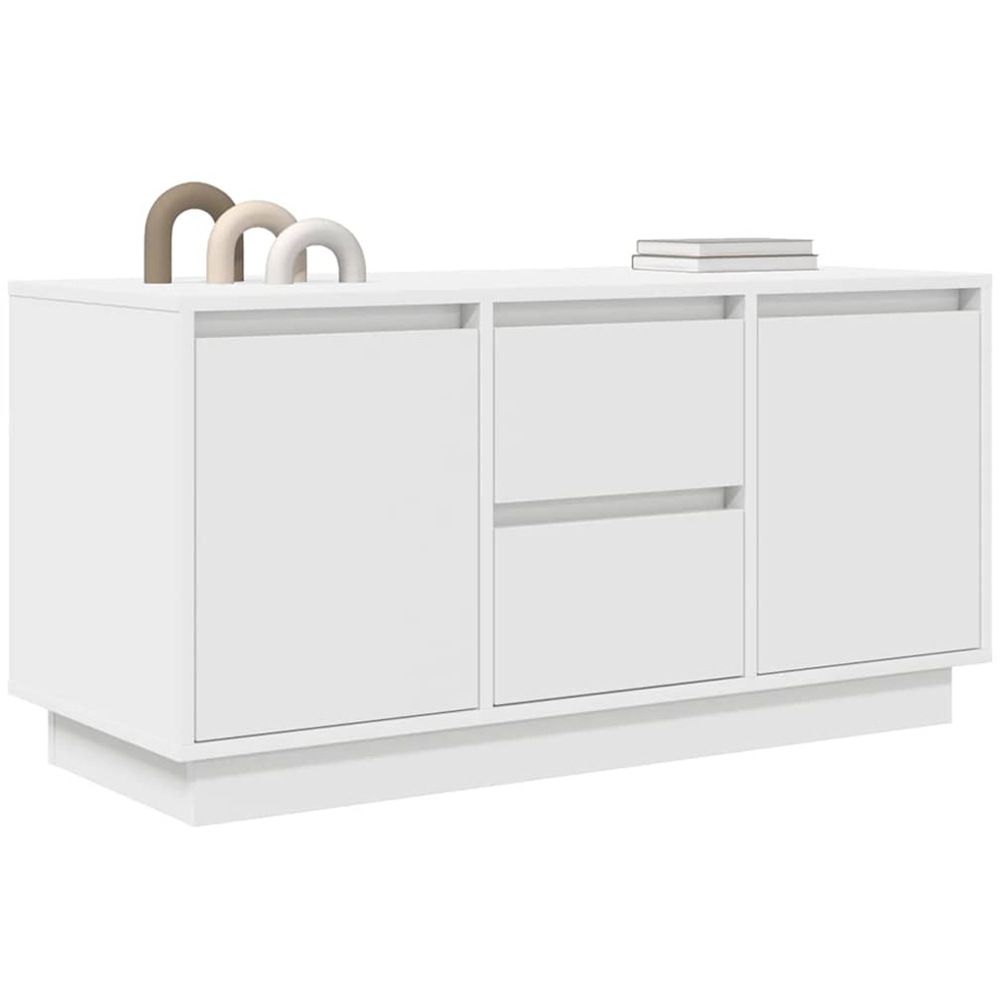 vidaXL 2 Door 2 Drawer White TV Cabinet with LED Lights Image 5