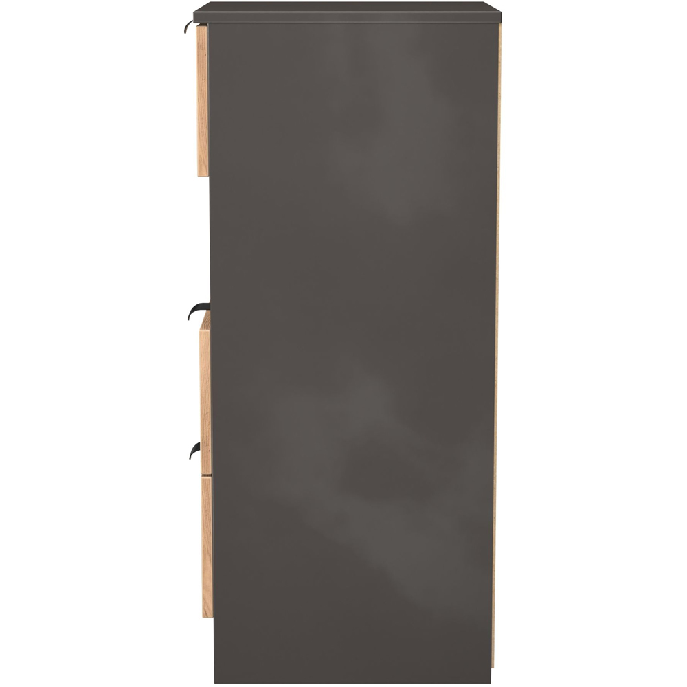 Crowndale Bora 3 Drawer Single Shelf Gold Oak and Graphite Bedside Cabinet Image 3