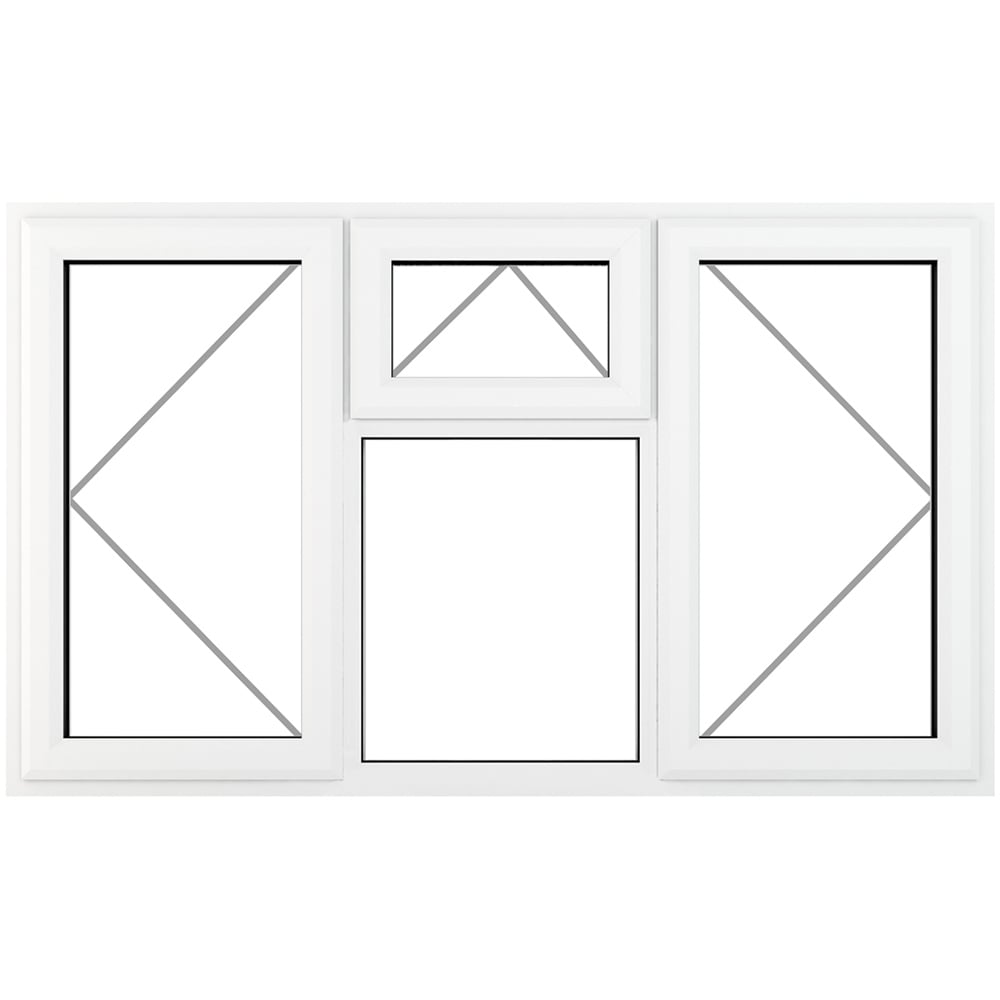 Crystal uPVC Double Glazed Window LH & RH Side Hung & Top Centre White Clear Glass 1770x1040mm Image 2