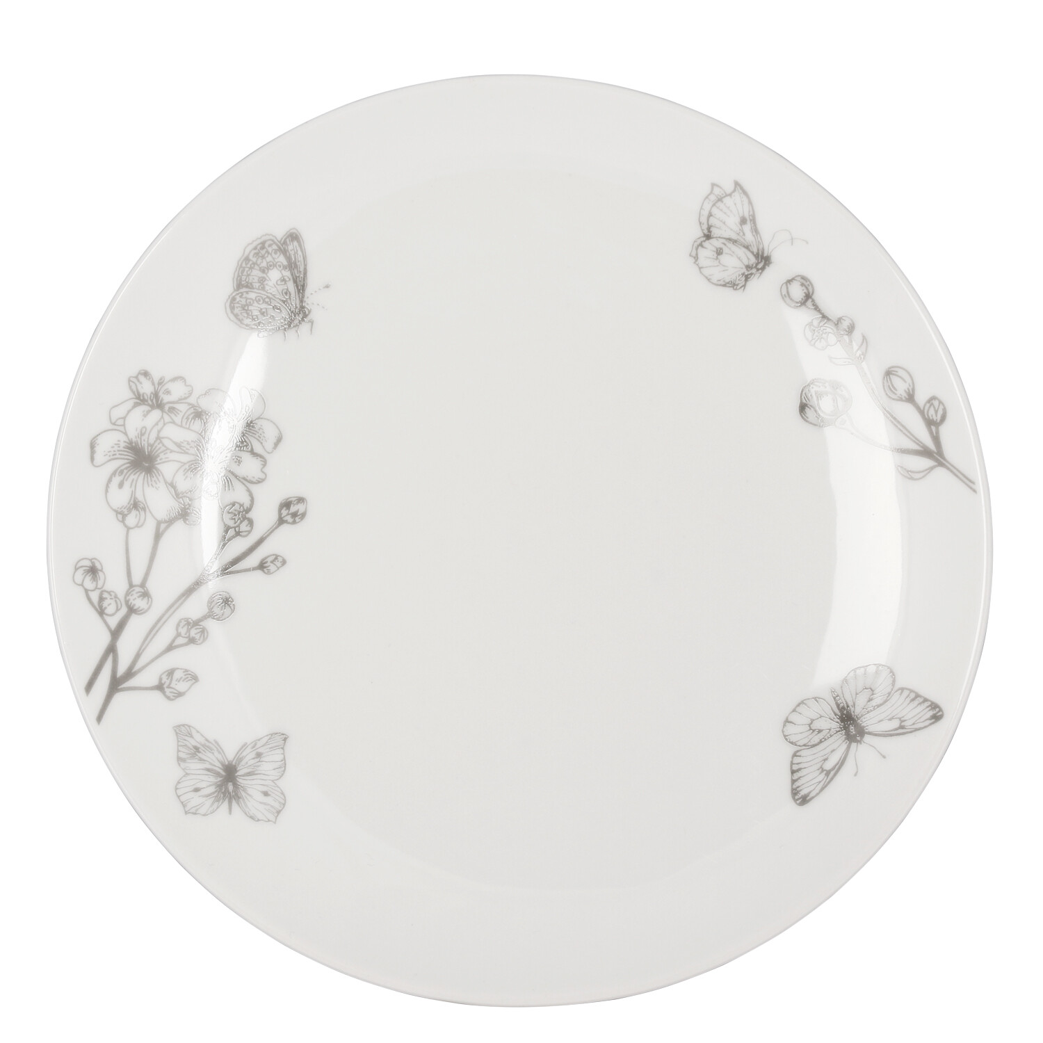 White Butterfly Dinner Plate Image