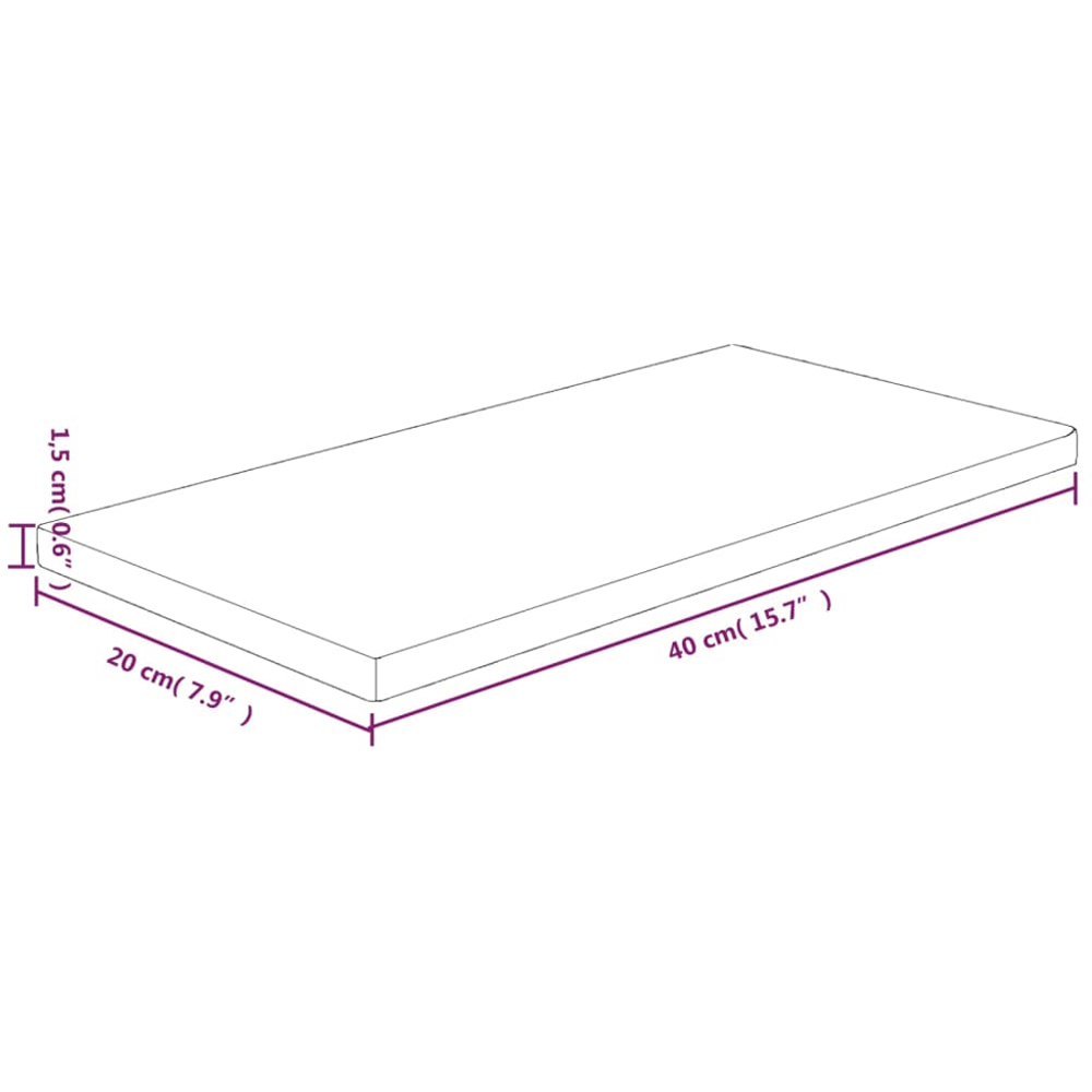 vidaXL 40cm Natural Untreated Solid Oak Wood Shelf Board Image 4