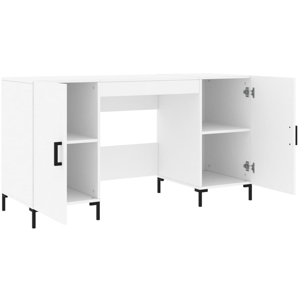 vidaXL 2 Door Computer Desk White Image 4