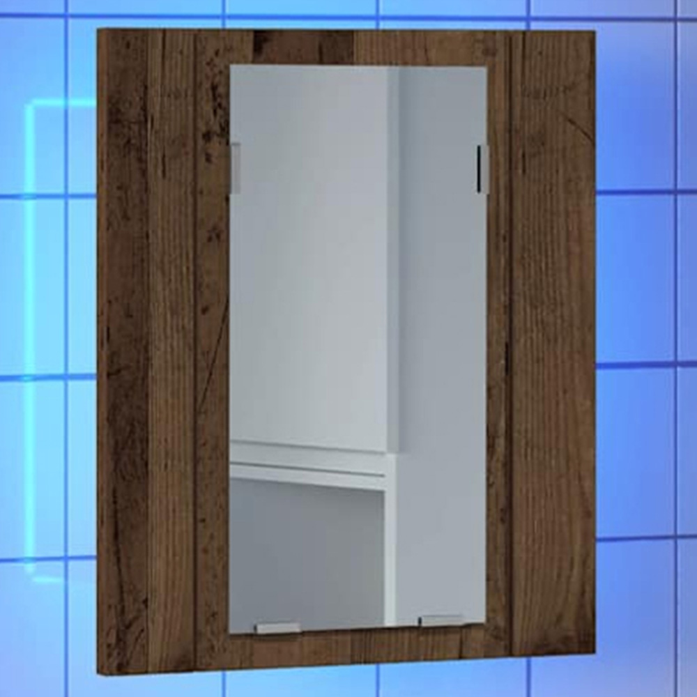 vidaXL LED Mirror Old Wood Bathroom Cabinet Image 1