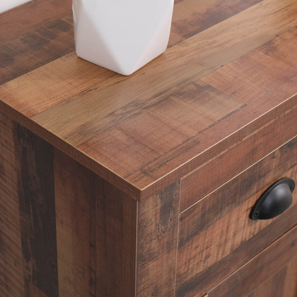 FurnitureHMD 2 Door 2 Drawer Industrial Style Wooden Sideboard Image 6