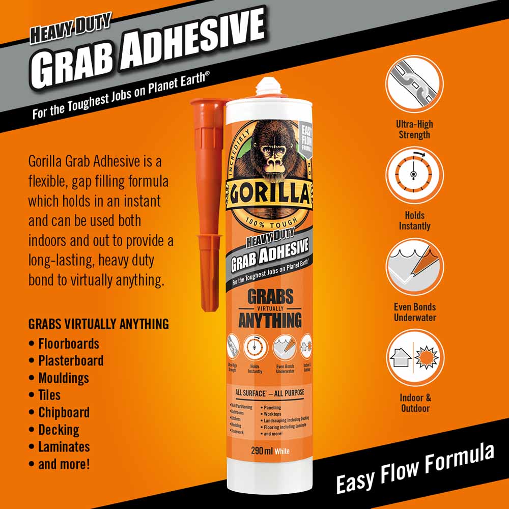 Gorilla Heavy Duty Grab Adhesive 290ml Image 2