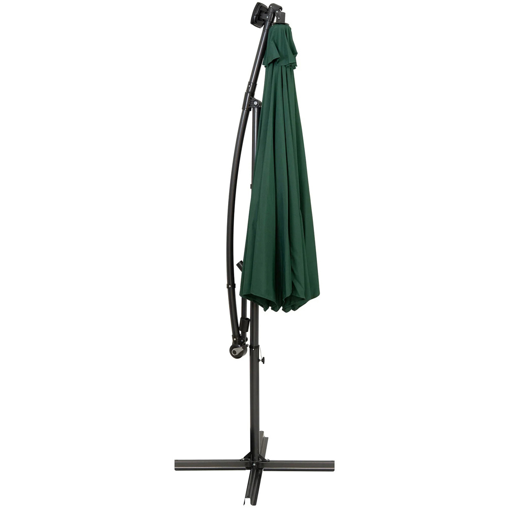 MonsterShop Green LED Cantilever Parasol 3m Image 3