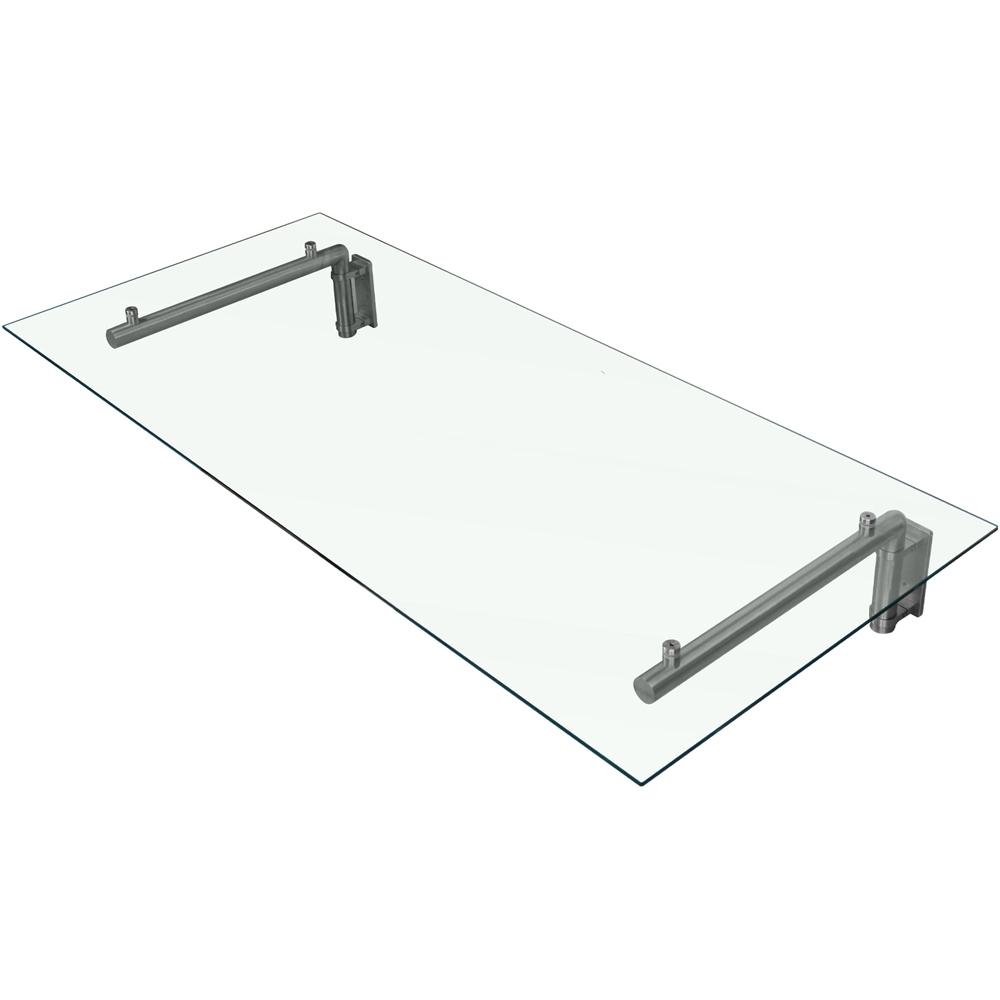 Monster Shop Silver Glass Door Canopy and Brackets 80 x 120cm Image 2