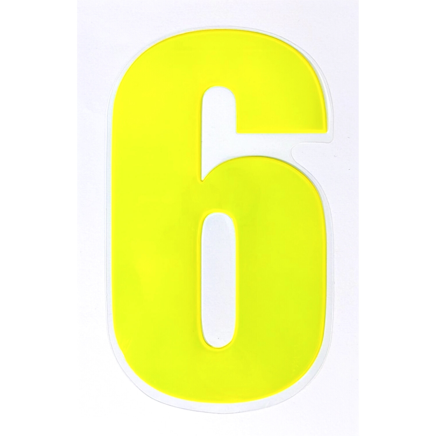 High Visibility Reflective Wheelie Bin Number Yellow 6 Image 2