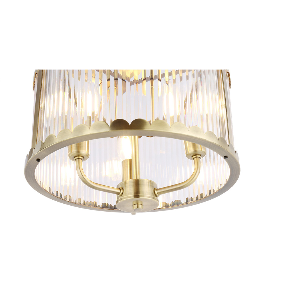 Bonnie Flush Ceiling Fitting Antique Bass Image 4