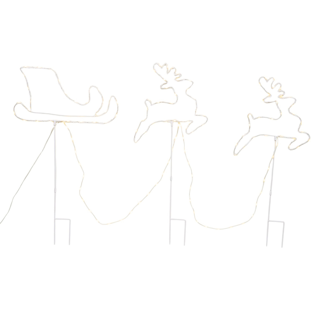 3 Piece Reindeer Sleigh Stake Lights Image 4