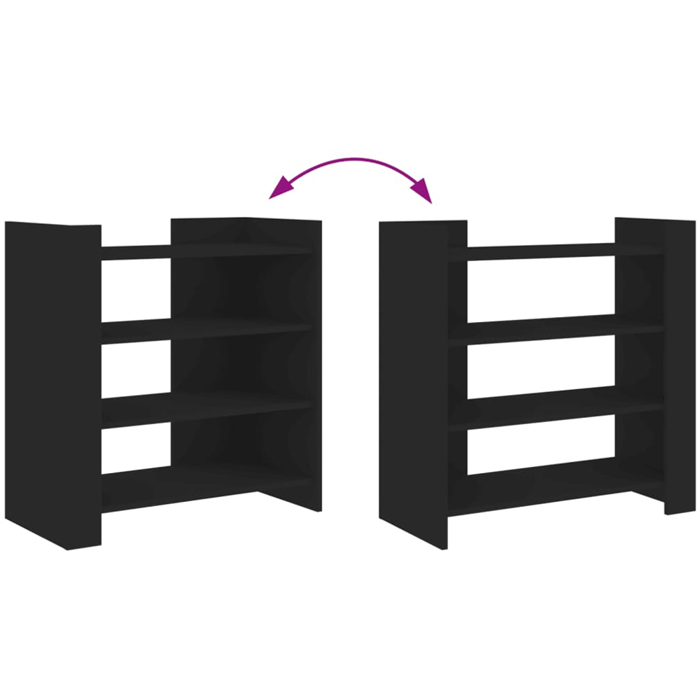 vidaXL 4 Shelf Black Wooden Sideboard Image 7