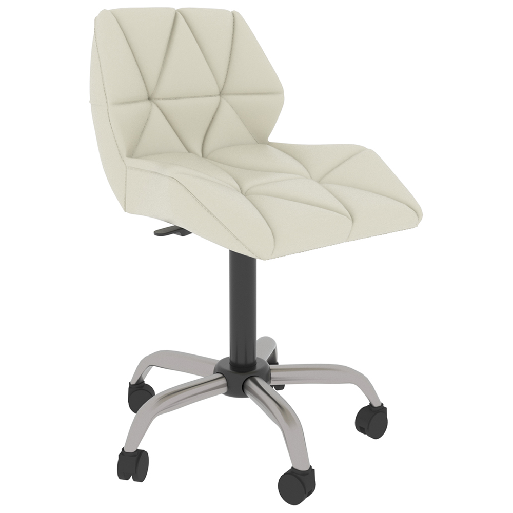 Vida Designs White PU Faux Leather Swivel Office Chair Image 2