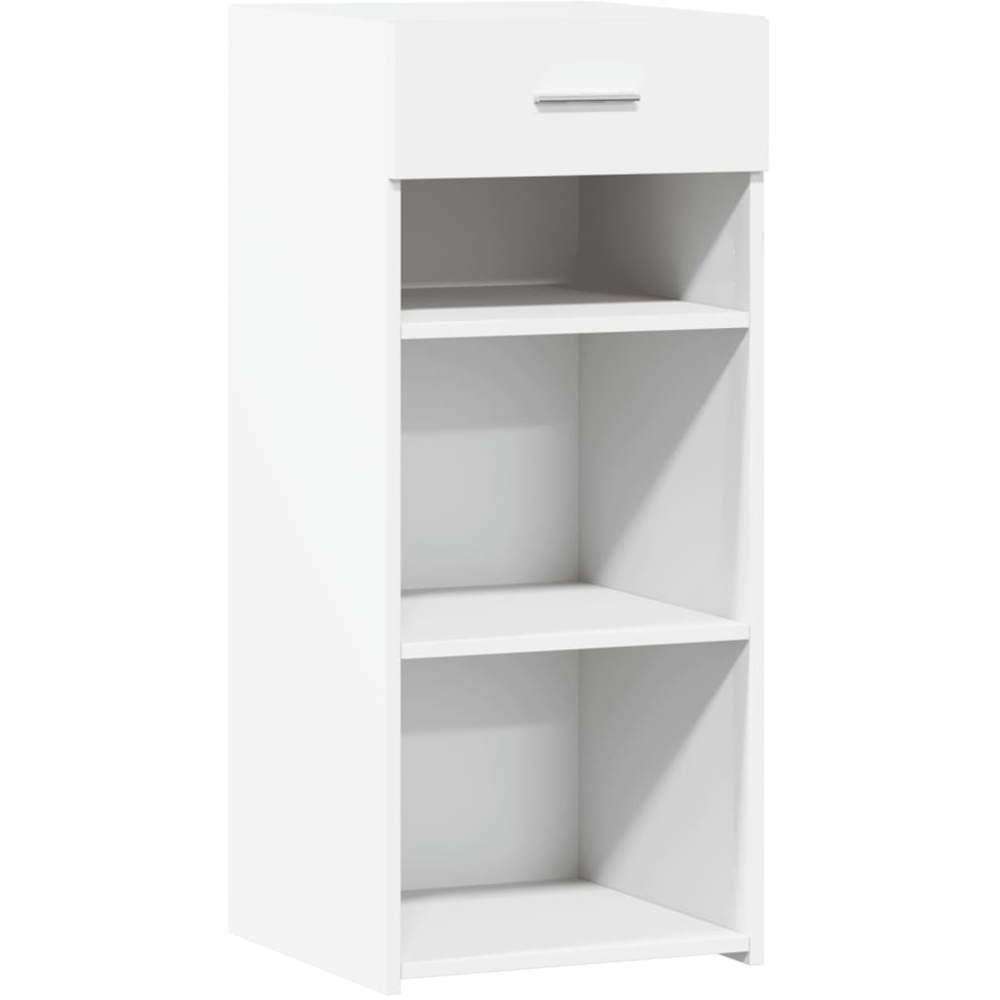 vidaXL Single Drawer 3 Shelf White Sideboard Image 2