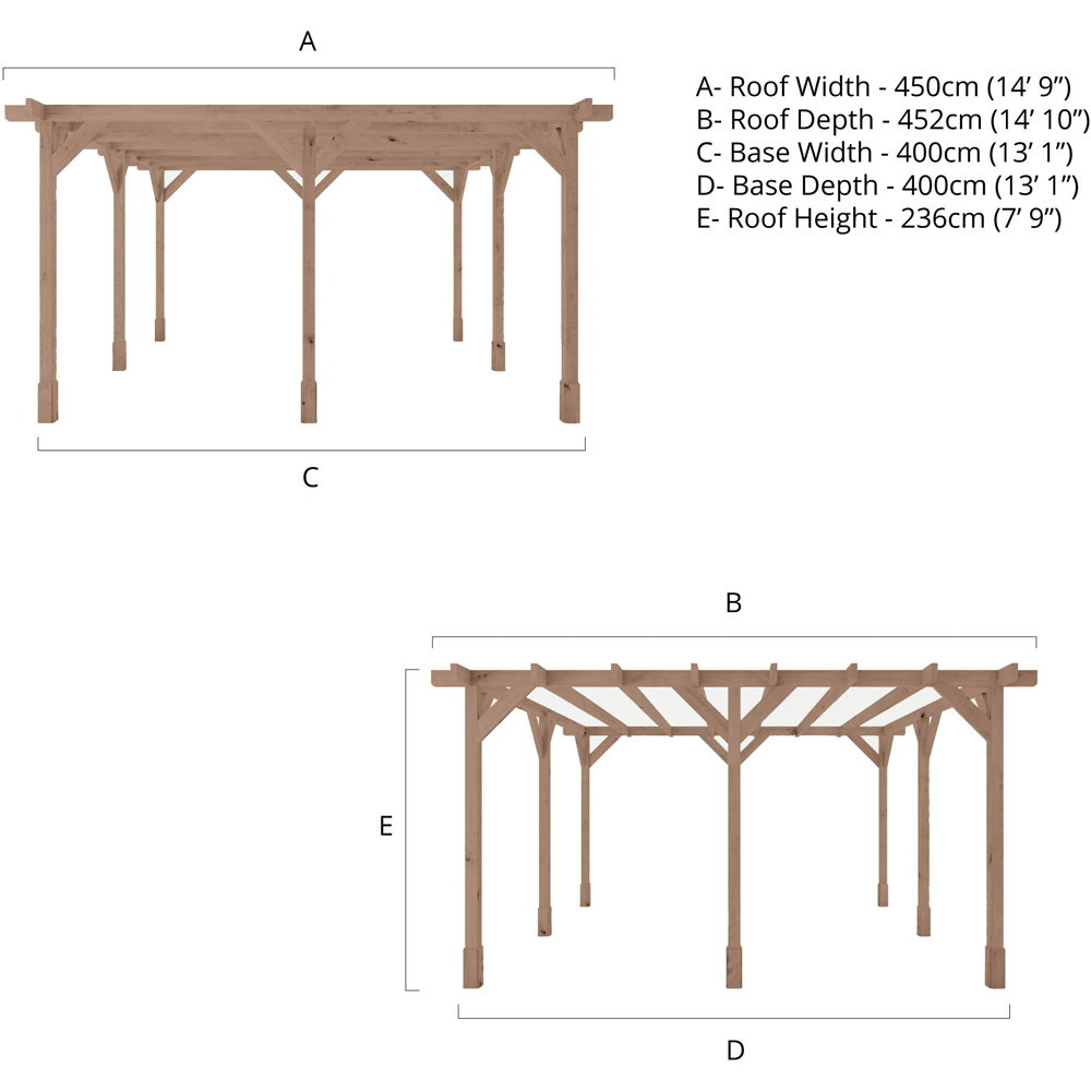 Mercia 4 x 4m Traditional Pergola Image 7