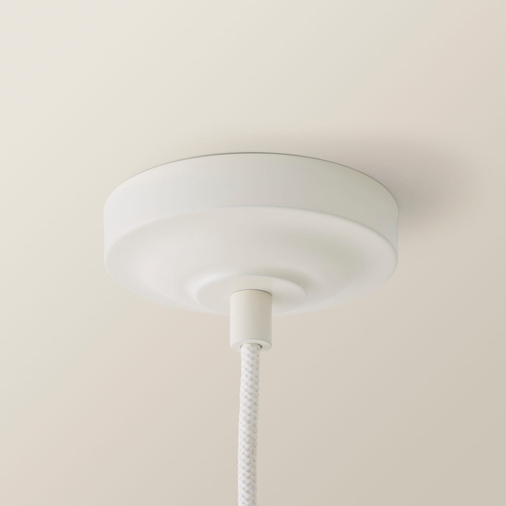 ValueLights Shaw Cream Fabric Adjustable Drop E27 Pendant Ceiling Light Fitting Image 4