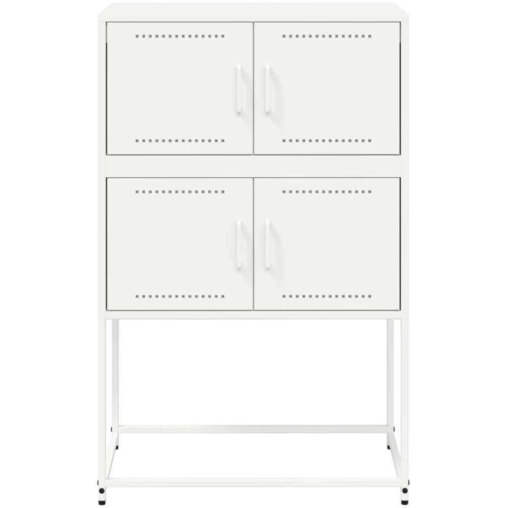 vidaXL 4 Door White Steel Sideboard Image 6