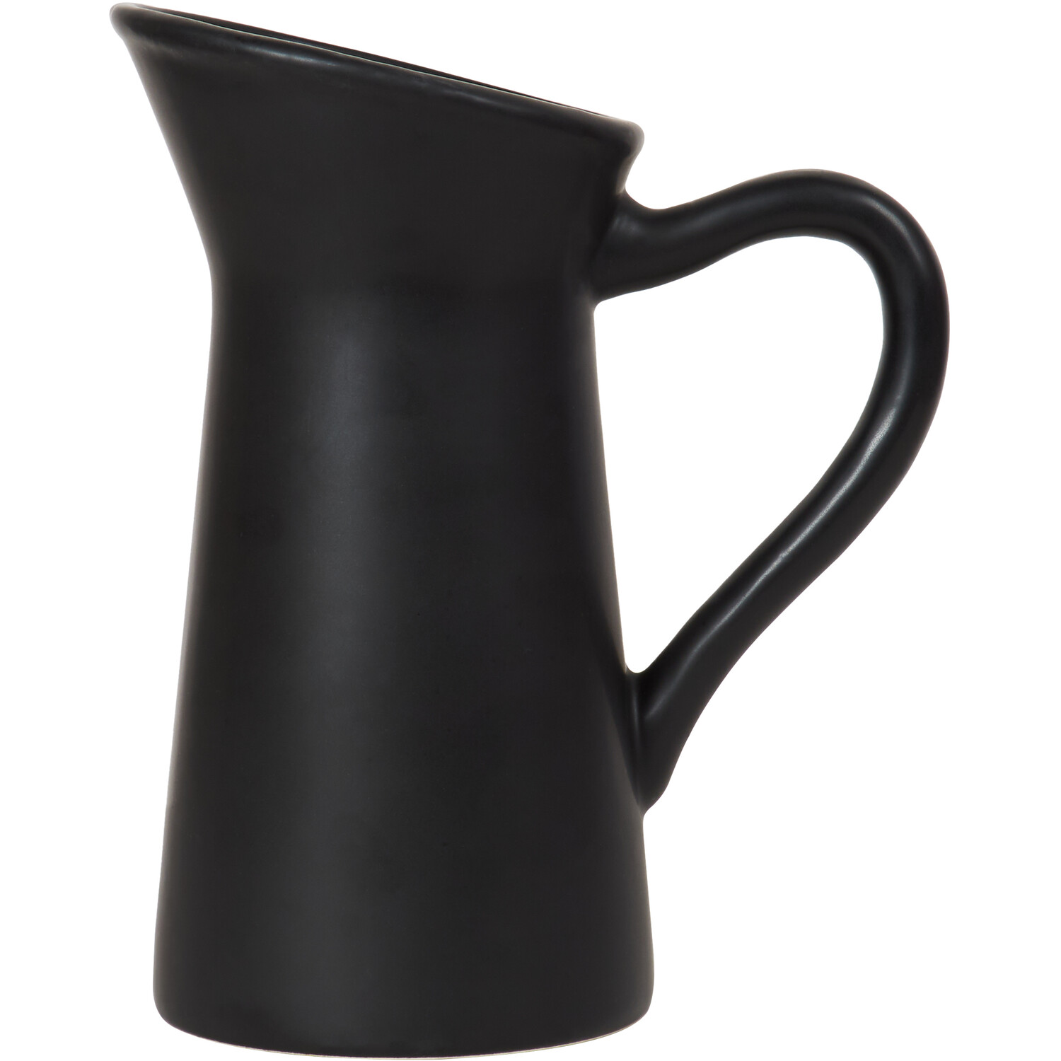 Matte Black Jug Shaped Ceramic Vase Image 3