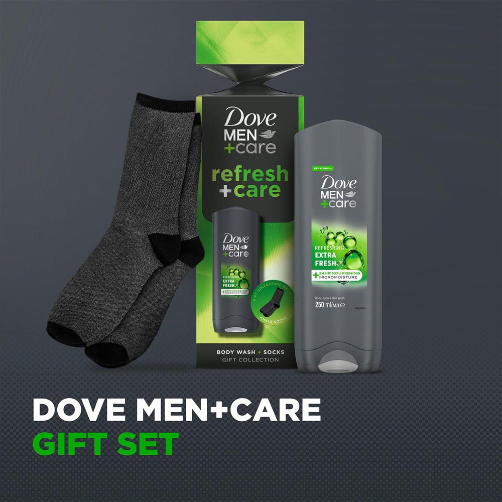Dove Men+Care Bodywash and Socks Gift Set 4 Pack Image 7