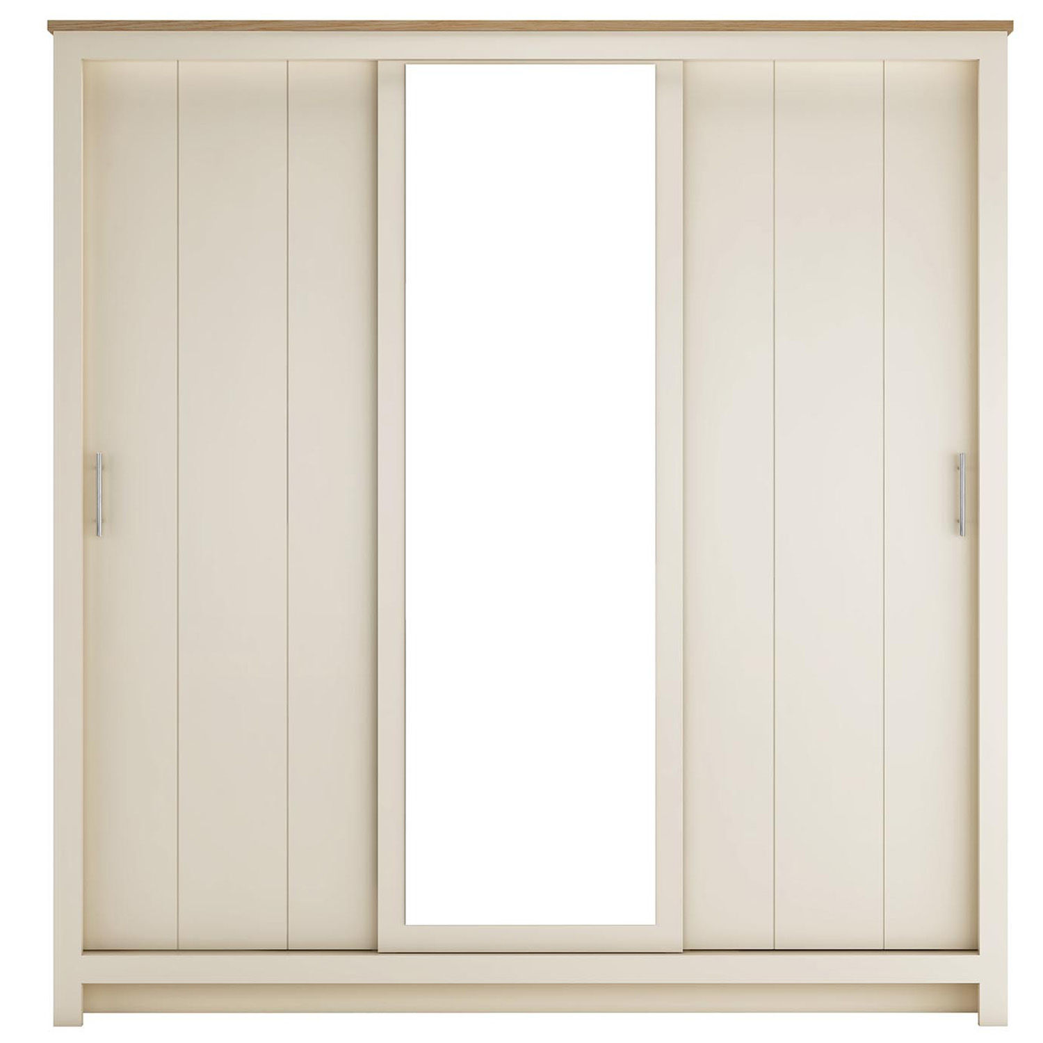 Lexington 3 Door Cream Mirrored Sliding Wardrobe