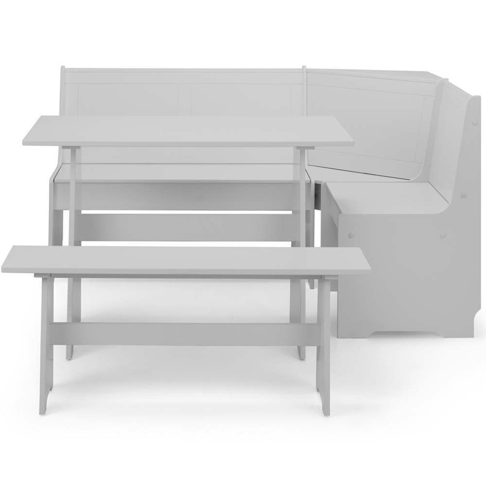 Julian Bowen Newport 5 Seater Corner Dining Set with Storage Bench Dove Grey Image 3