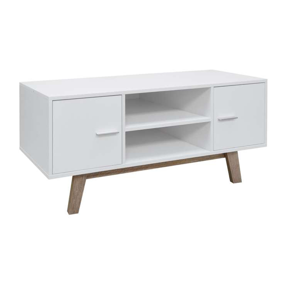 Shard 2 Door White TV Unit Image 2