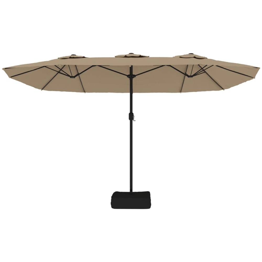 vidaXL Taupe LED Double Head Parasol 4.5 x 2.6m Image 4