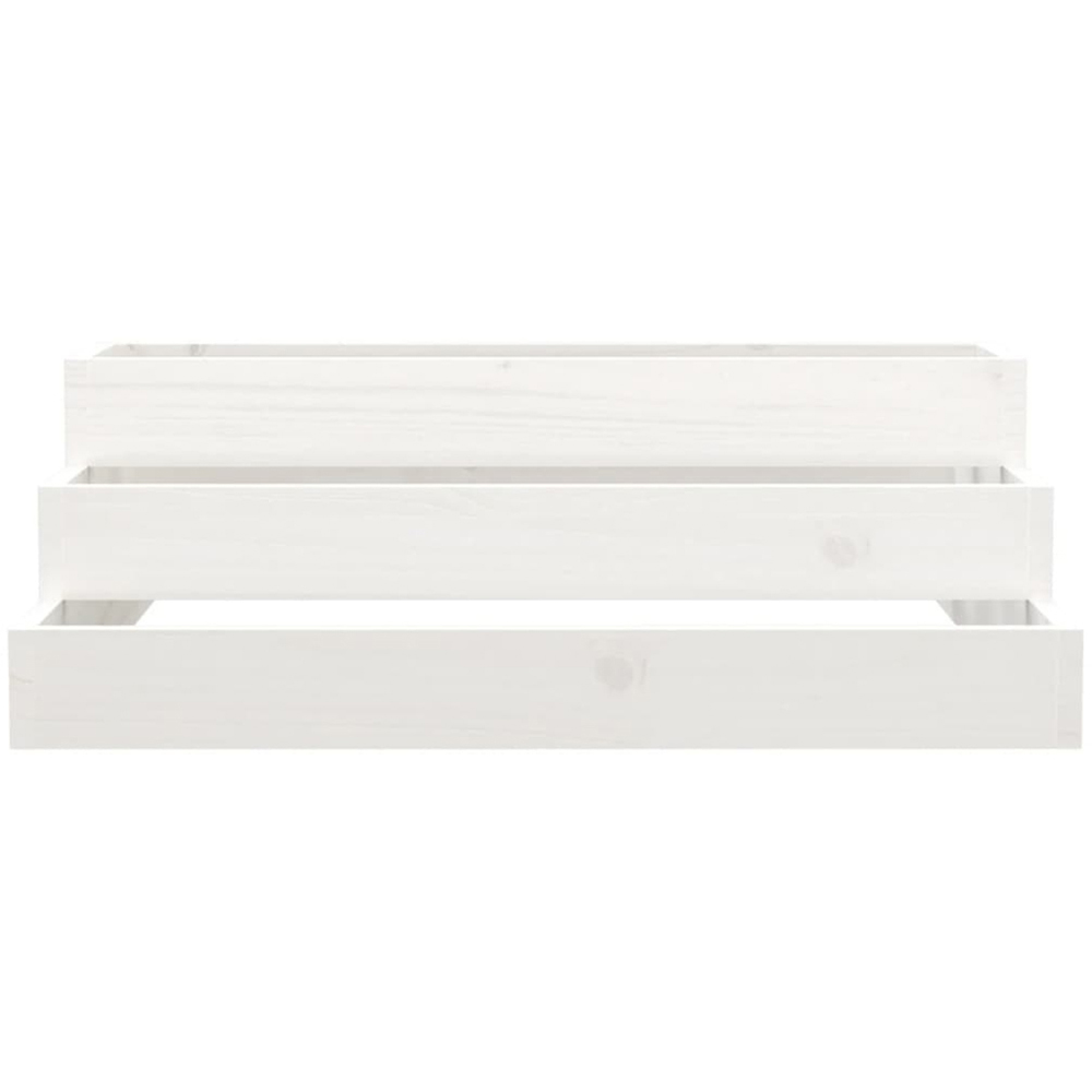 vidaXL 3-Tier White Solid Pine Wood Garden Planter 80 x 80 x 27cm Image 2
