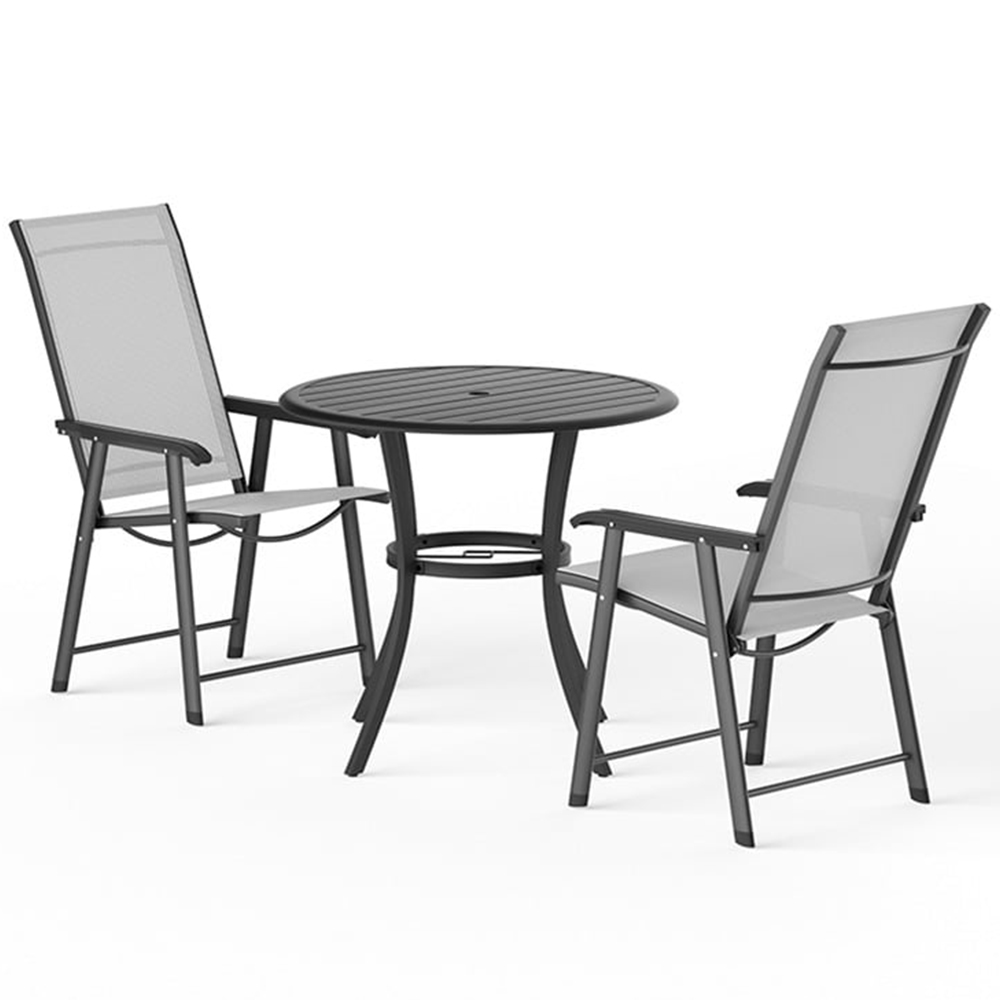 Living and Home Foldable 2 Seater Slatted Patio Set Image 2