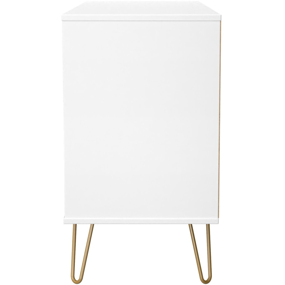 Crowndale Diamond 6 Drawer Indigo Matt and White Wide Chest of Drawers Ready Assembled Image 3