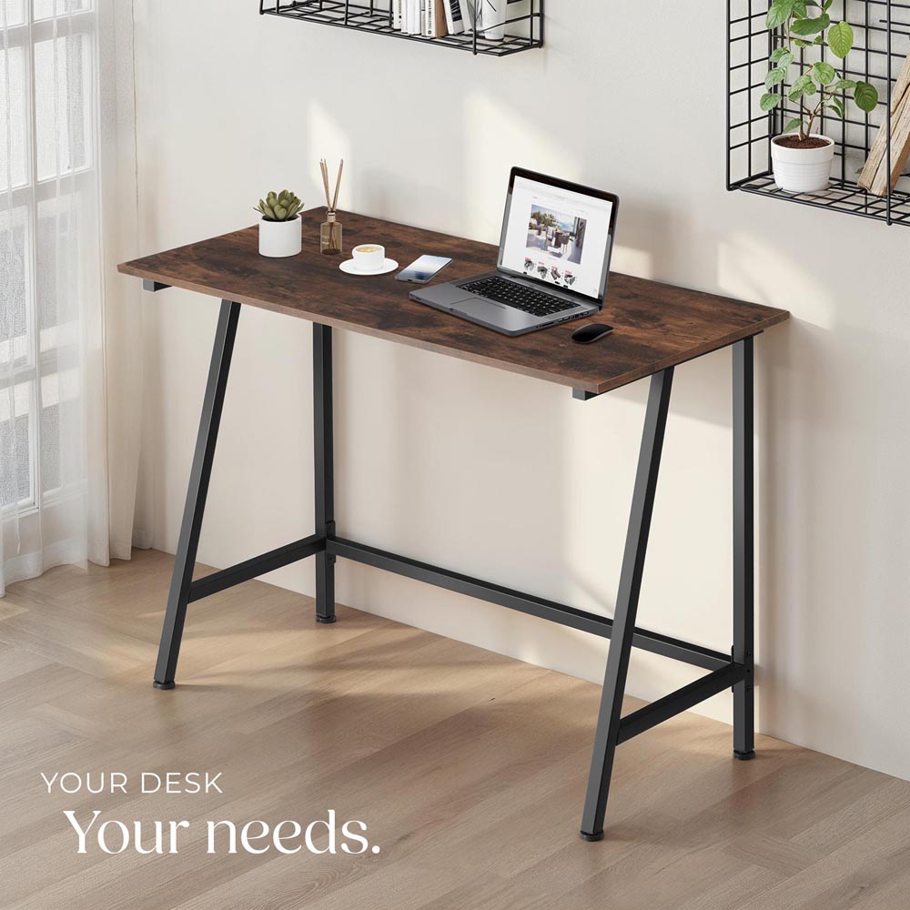 tectake Newton Industrial Dark Wood Desk Image 7