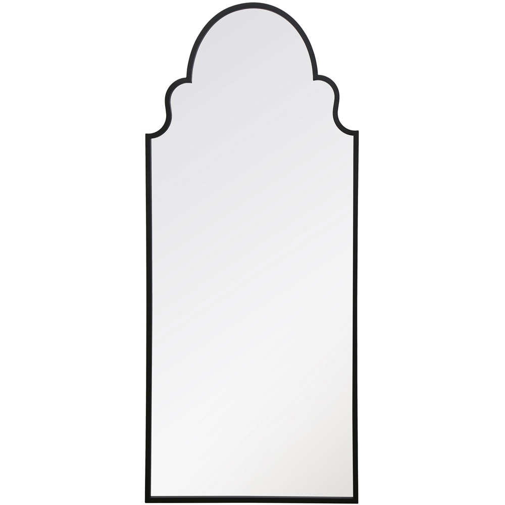 The Arcus Black Arched Metal Leaner Wall Mirror 200 x 85cm Image 1