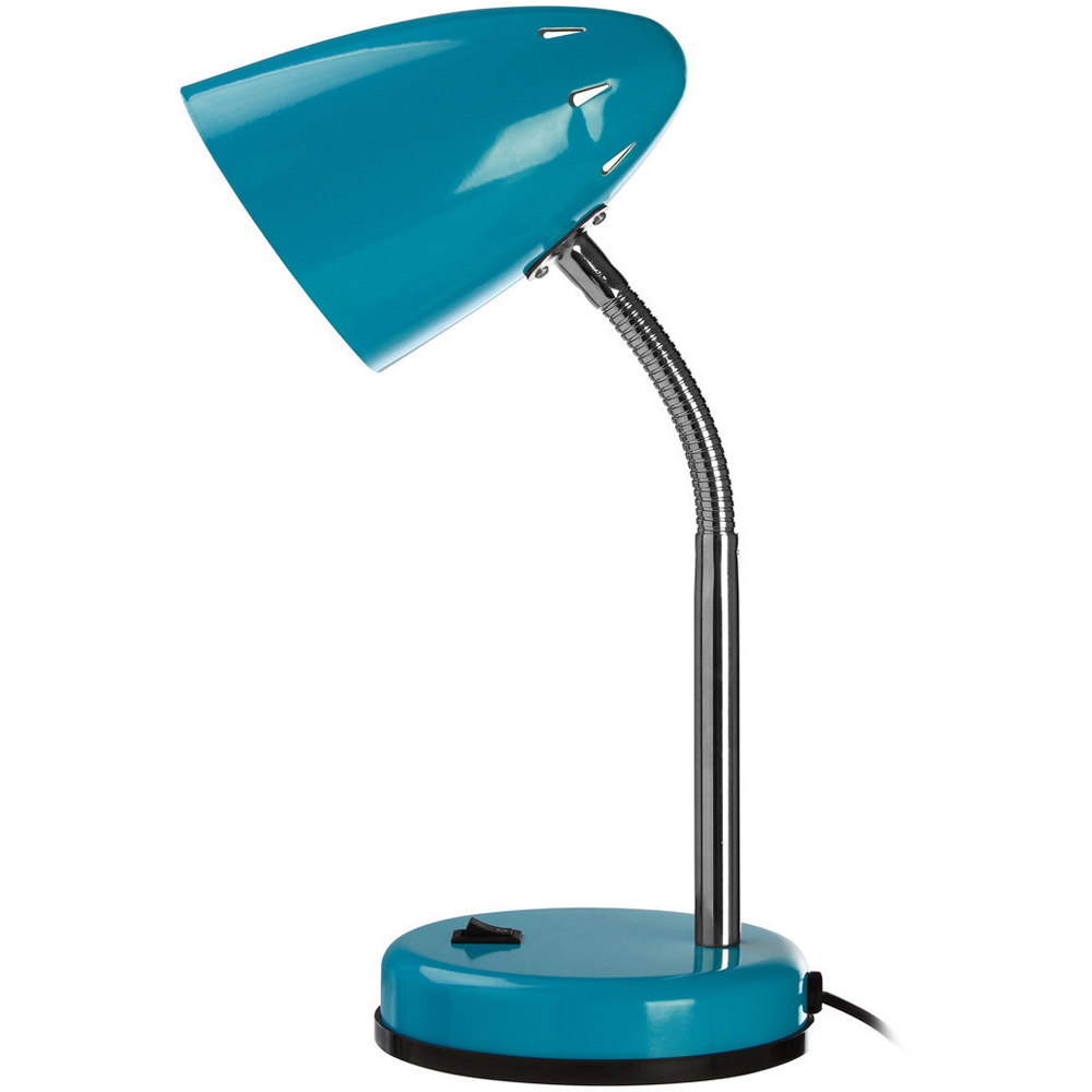 Premier Housewares Blue Gloss Desk Lamp Image 1