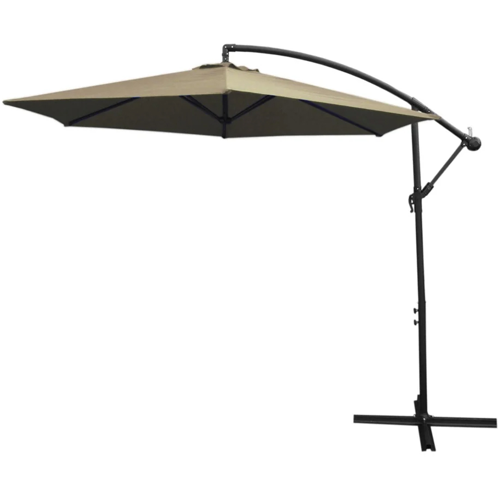 MonsterShop Beige Cantilever Parasol with Fan Base 3m Image 1