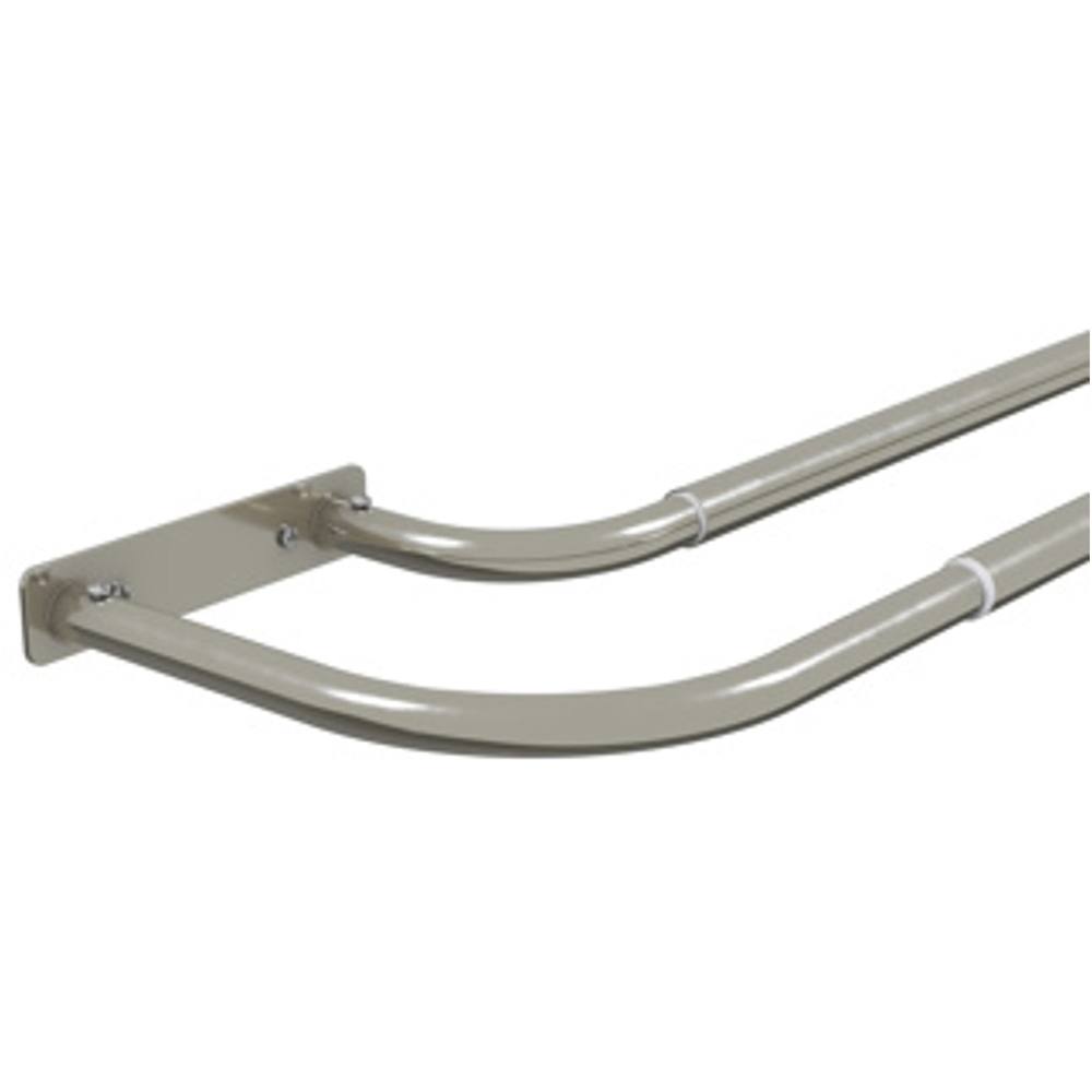 New Edge Blinds 210-360cm Satin Silver Room Darkening Double Extendable Curtain Pole Image 1