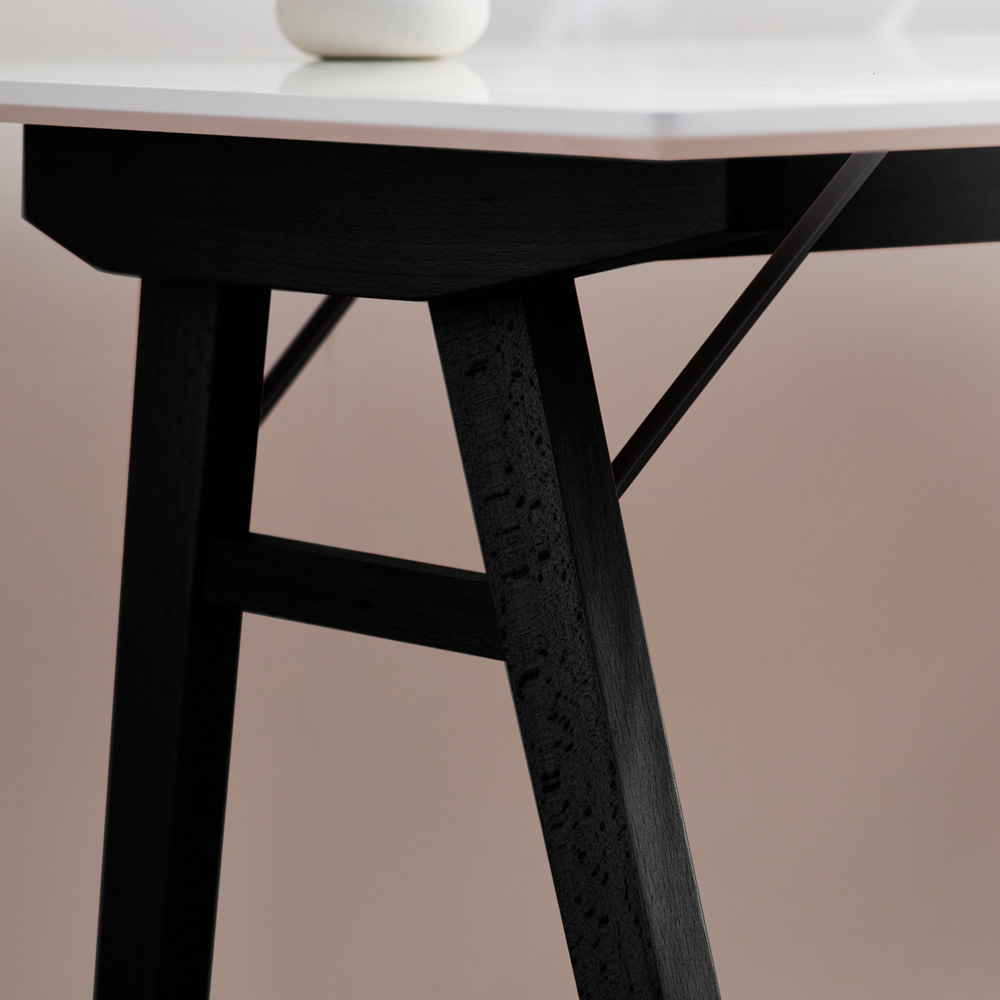 Furniturebox Dmitro Desk White Top Black Legs Image 5