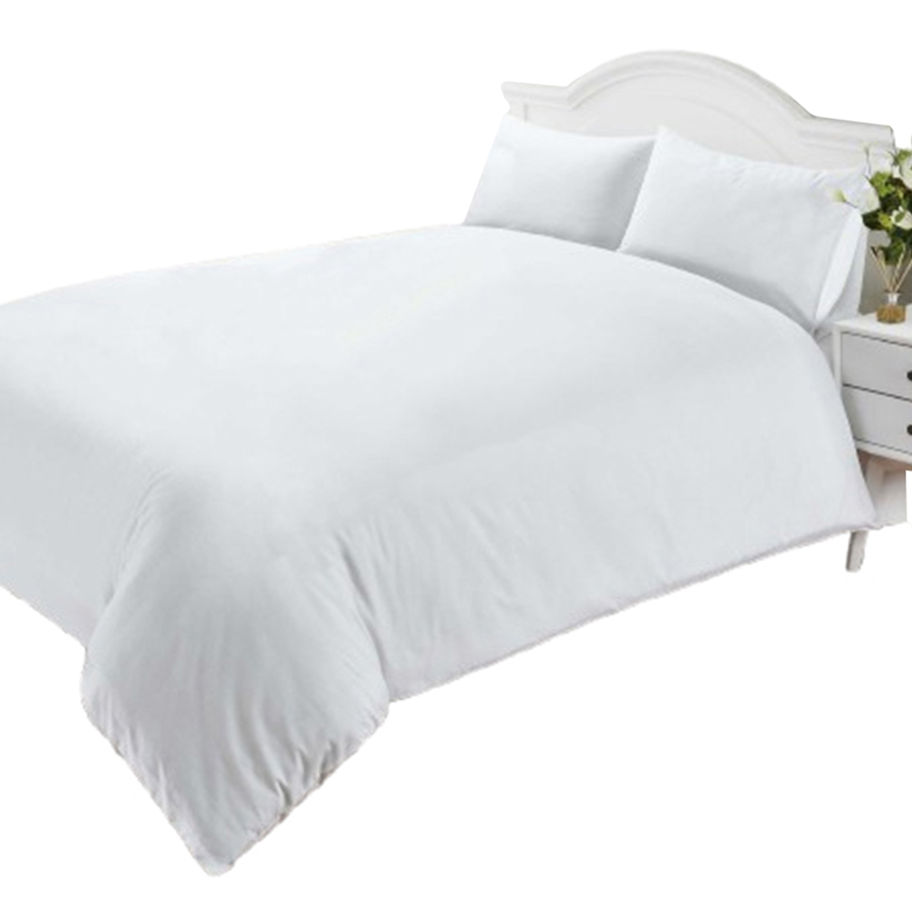 Rapport Home Single White 400 Thread Count Cotton Percale Quilt Cover Image 1