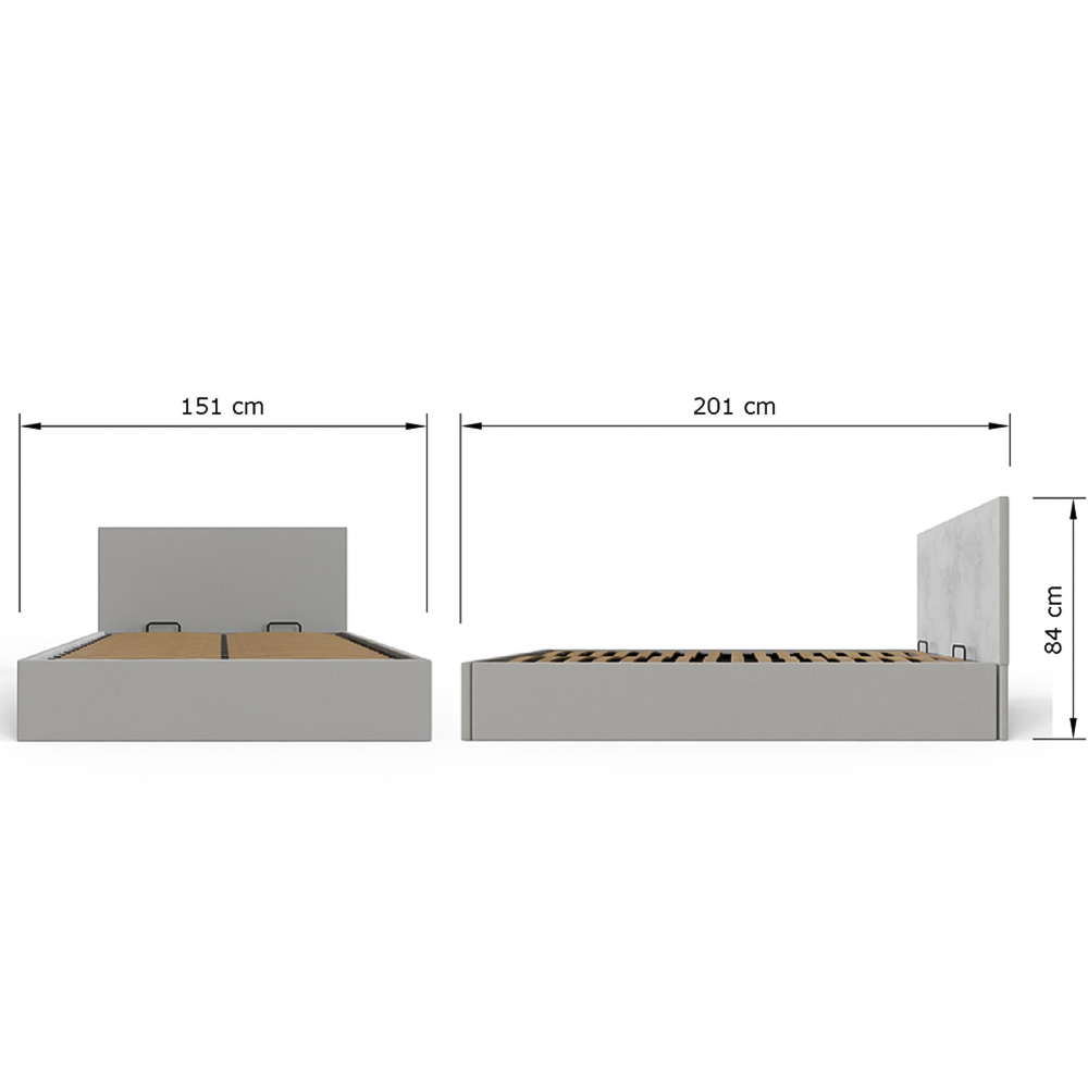 GFW Double Charcoal Grey Velvet End Lift Ottoman Bed Image 9